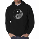 Black XXXL Yin Yang - Mens Word Art Hooded Sweatshirt