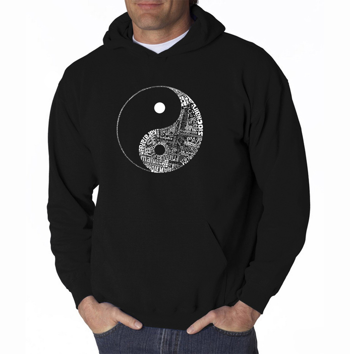 Yin Yang - Mens Word Art Hooded Sweatshirt