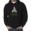 Black XXXL Meowy Christmas Tree - Men's Word Art Hooded Sweatshirt