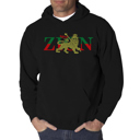 Black Large Zion - One Love - Men's Word Art Hooded Sweatshirt