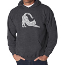  Stretching Cat - Men's Word Art Hooded Sweatshirt