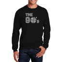 Black XXXL 90S - Men's Word Art Crewneck Sweatshirt