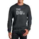 Gray Small 90S - Men's Word Art Crewneck Sweatshirt