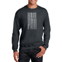 Gray XXXL National Anthem Flag - Men's Word Art Crewneck Sweatshirt