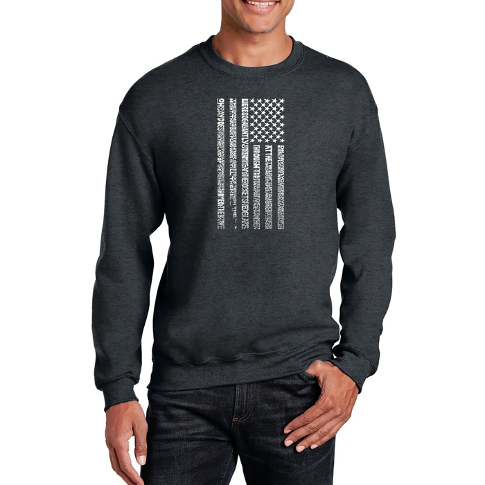 National Anthem Flag - Men's Word Art Crewneck Sweatshirt
