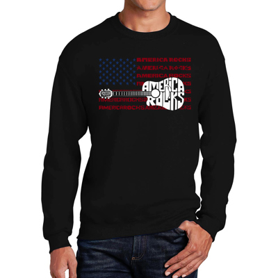 America Rocks - Men's Word Art Crewneck Sweatshirt