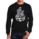 Black XXXL Music Notes Guitar - Men's Word Art Crewneck Sweatshirt