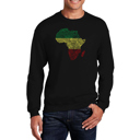 Black XXL Countries In Africa - Mens Word Art Crewneck Sweatshirt