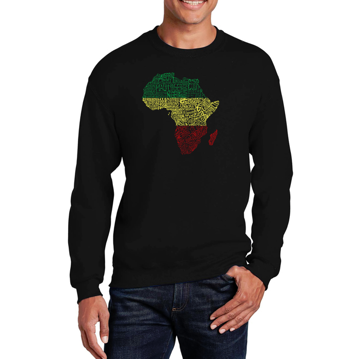 Countries In Africa - Mens Word Art Crewneck Sweatshirt