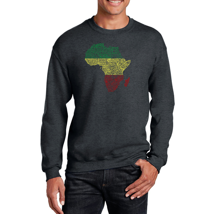 Countries In Africa - Mens Word Art Crewneck Sweatshirt