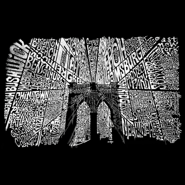 Brooklyn Bridge - Mens Word Art Crewneck Sweatshirt