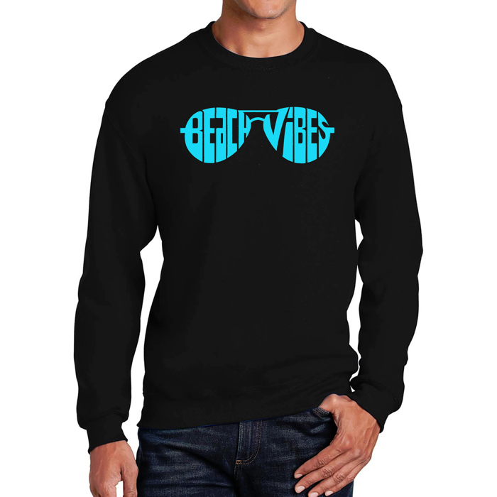 Beach Vibes - Men's Word Art Crewneck Sweatshirt