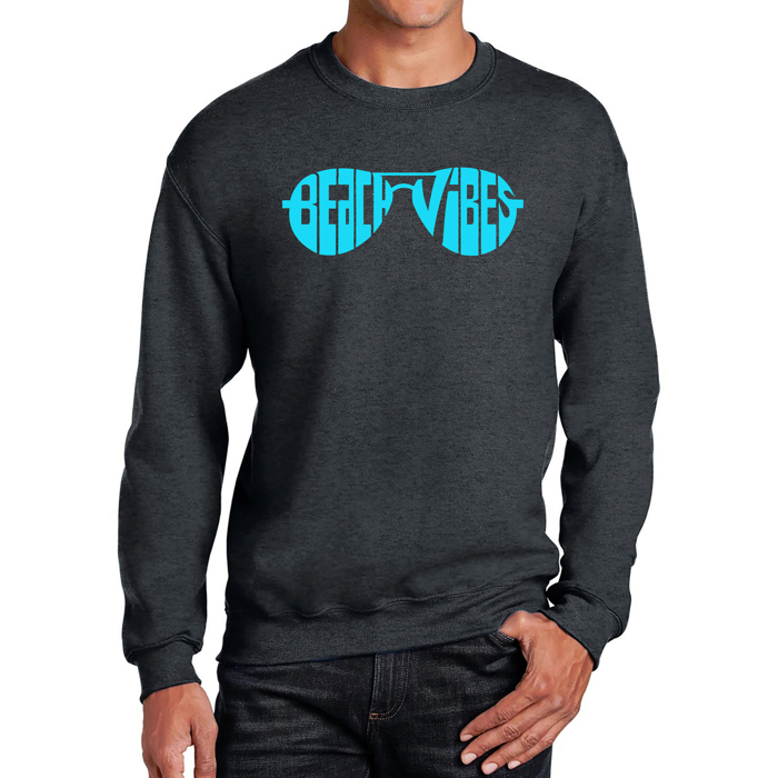 Beach Vibes - Men's Word Art Crewneck Sweatshirt