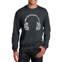 Gray XXXXL Music Note Headphones - Mens Word Art Crewneck Sweatshirt