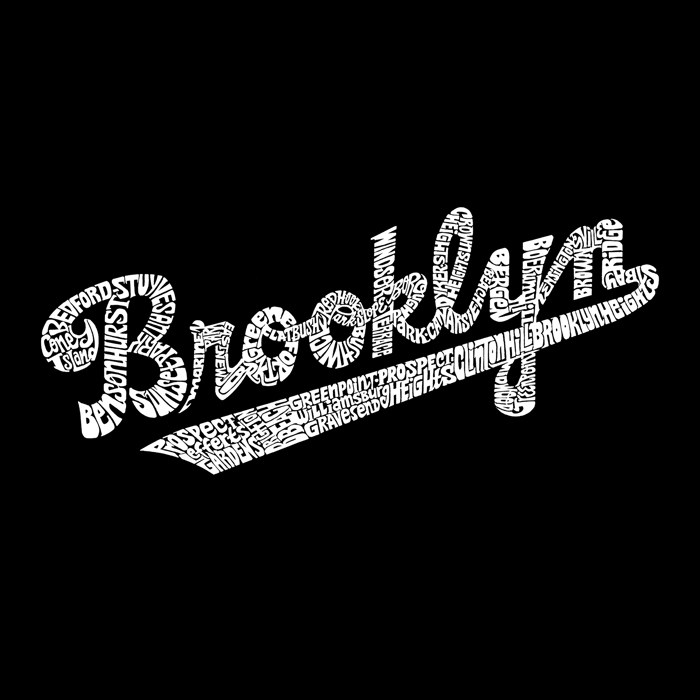Brooklyn Neighborhoods - Mens Word Art Crewneck Sweatshirt