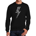 Black Small Lightning Bolt - Men's Word Art Crewneck Sweatshirt