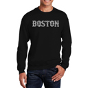 Black Large Boston - Men's Word Art Crewneck Sweatshirt