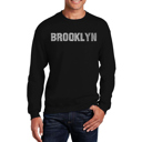Black Medium Brooklyn Neighborhoods - Mens Word Art Crewneck Sweatshirt