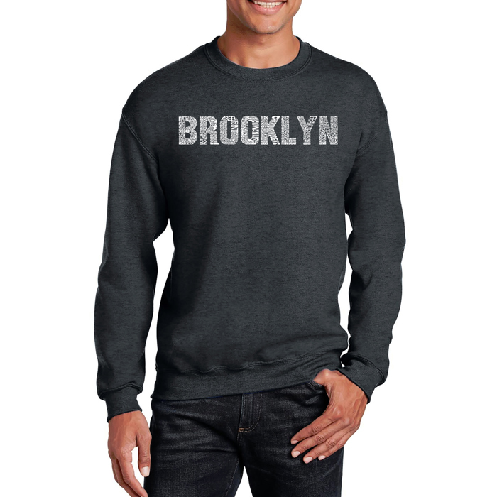 Brooklyn Neighborhoods - Mens Word Art Crewneck Sweatshirt