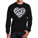 Black Medium Dog Heart - Men's Word Art Crewneck Sweatshirt
