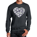 Gray XXL Dog Heart - Men's Word Art Crewneck Sweatshirt