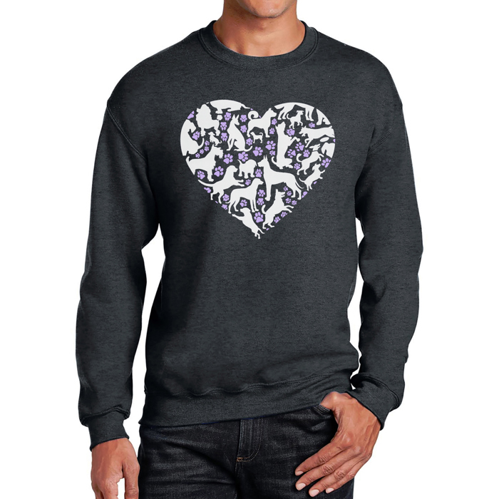 Dog Heart - Men's Word Art Crewneck Sweatshirt