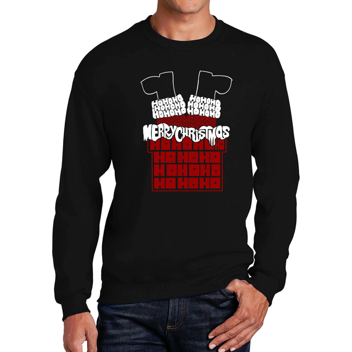 Chimney Santa - Men's Word Art Crewneck Sweatshirt