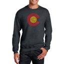 Gray XL Colorado - Mens Word Art Crewneck Sweatshirt