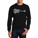 Black Small Country Guitar - Mens Word Art Crewneck Sweatshirt
