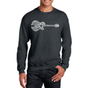 Gray XXXXL Country Guitar - Mens Word Art Crewneck Sweatshirt
