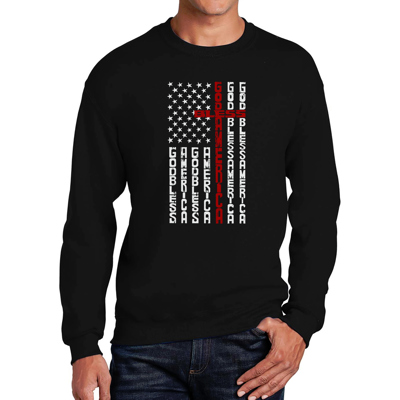 Cross Flag - Men's Word Art Crewneck Sweatshirt