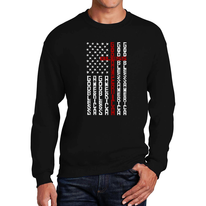 Cross Flag - Men's Word Art Crewneck Sweatshirt