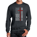 Gray XXXXL Cross Flag - Men's Word Art Crewneck Sweatshirt
