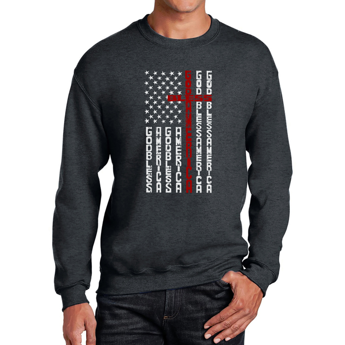 Cross Flag - Men's Word Art Crewneck Sweatshirt