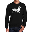 Black Large Dachshund - Mens Word Art Crewneck Sweatshirt