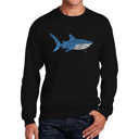 Black Small Daddy Shark - Mens Word Art Crewneck Sweatshirt