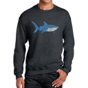 Gray XXXXL Daddy Shark - Mens Word Art Crewneck Sweatshirt