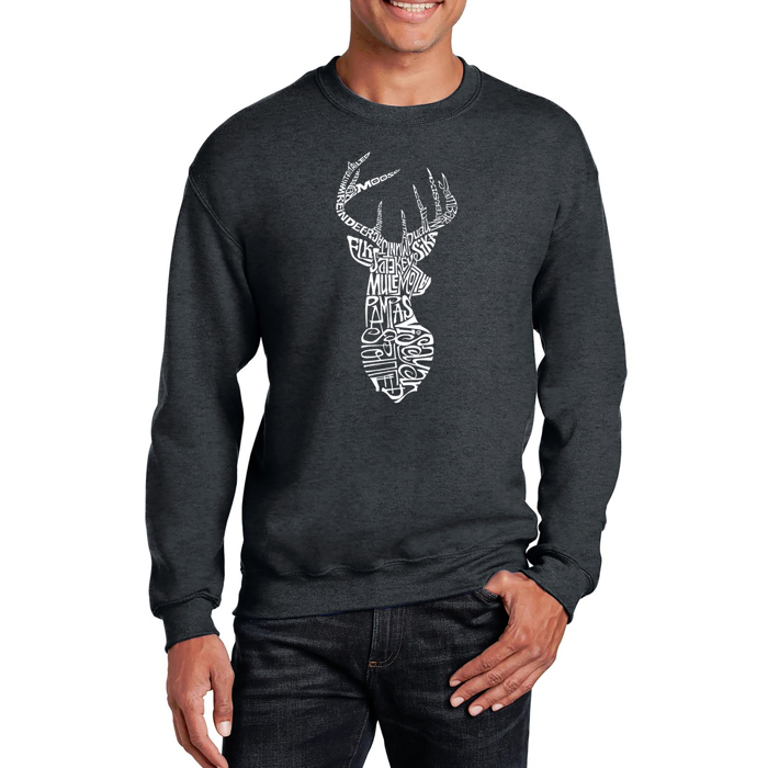 Types Of Deer - Mens Word Art Crewneck Sweatshirt