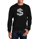 Black XXXXL Dollar Sign - Men's Word Art Crewneck Sweatshirt