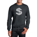 Gray Medium Dollar Sign - Men's Word Art Crewneck Sweatshirt