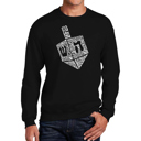 Black XXXXL Hanukkah Dreidel - Men's Word Art Crewneck Sweatshirt