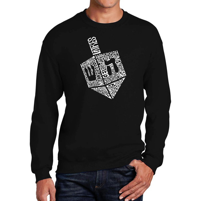 Hanukkah Dreidel - Men's Word Art Crewneck Sweatshirt