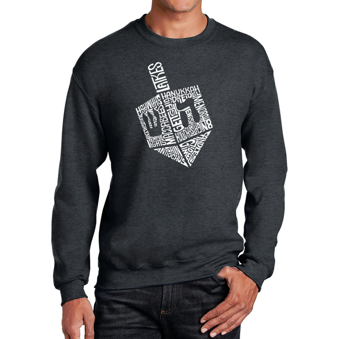 Hanukkah Dreidel - Men's Word Art Crewneck Sweatshirt
