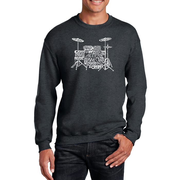 Drums - Mens Word Art Crewneck Sweatshirt