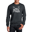 Gray Medium Drums - Mens Word Art Crewneck Sweatshirt