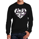 Black XL Cat Heart - Men's Word Art Crewneck Sweatshirt