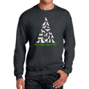 Gray Small Here Comes Santa Paws - Men's Word Art Crewneck Sweatshirt