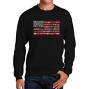 Black XL Fireworks American Flag - Mens Word Art Crewneck Sweatshirt