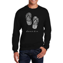 Black Large Beach Bum - Men's Word Art Crewneck Sweatshirt