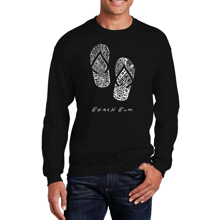 Beach Bum - Men's Word Art Crewneck Sweatshirt